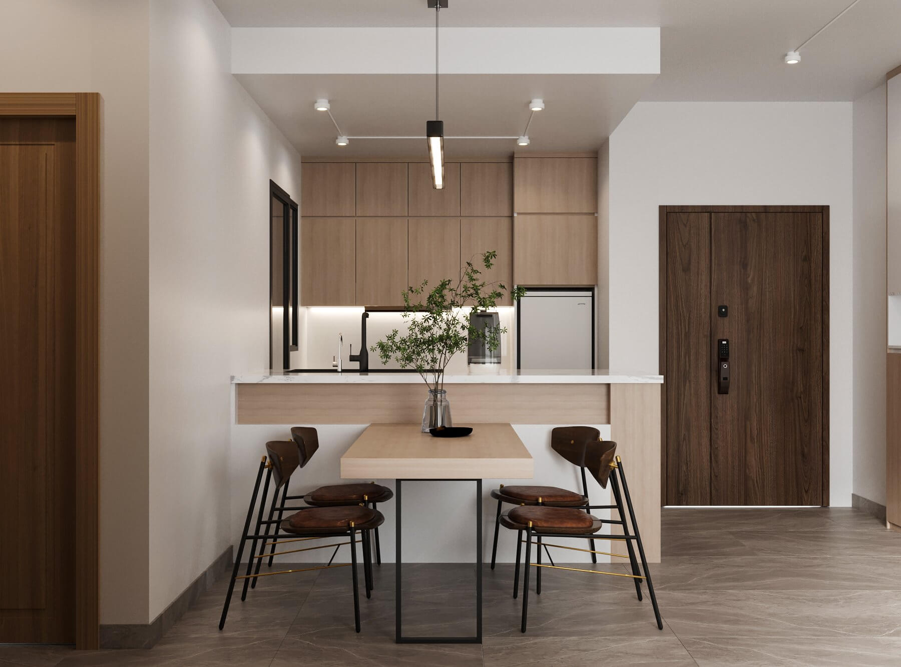 Bố trí nội thất phòng bếp hợp lý, sang trọng và đầy tinh tế