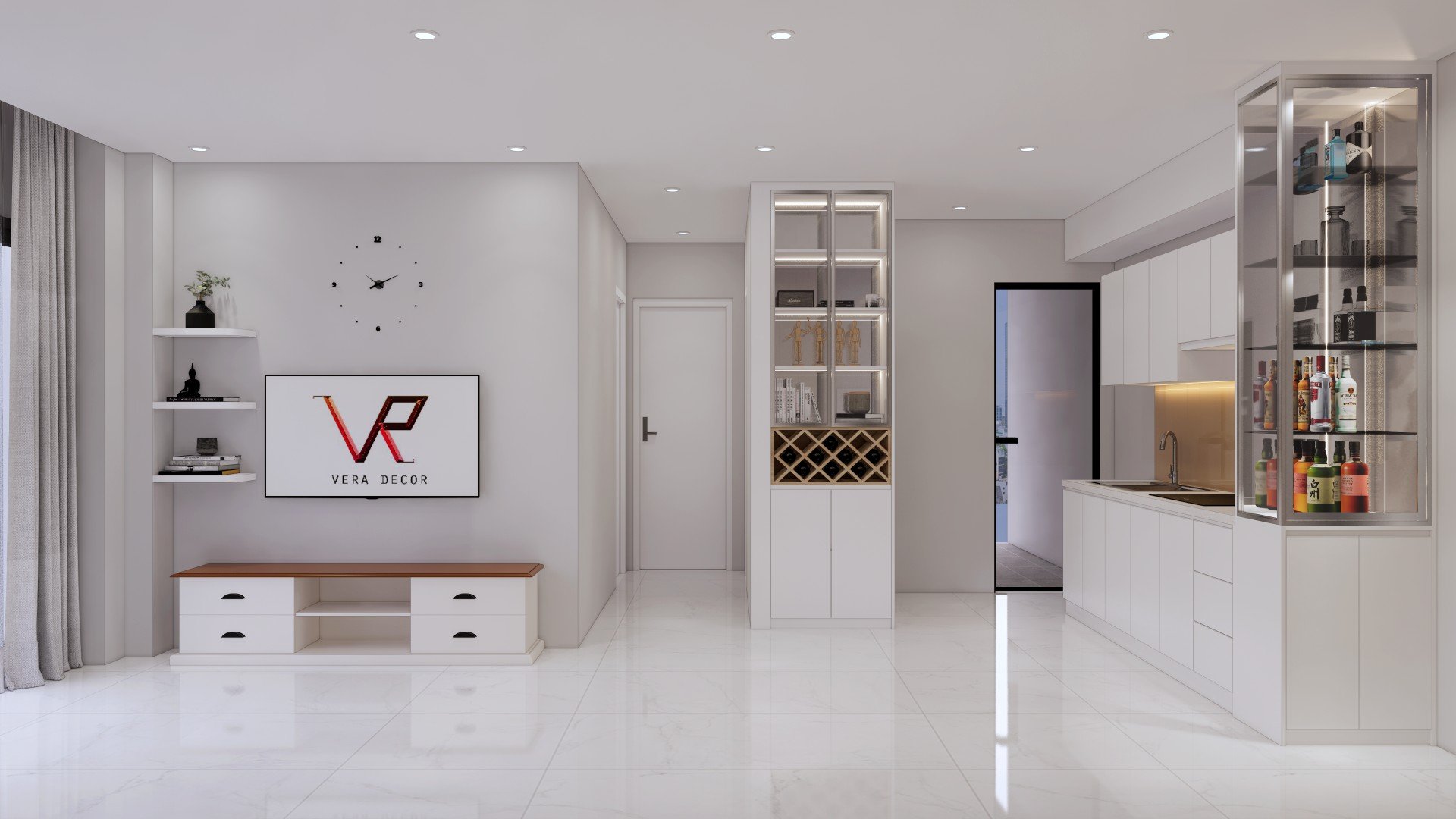 Thiết kế nội thất căn hộ 2 phòng ngủ phong cách hiện đại