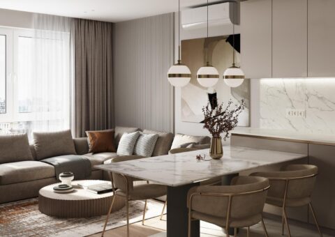 Sự hài hòa trong thiết kế nội thất nội thất căn hộ 2 phòng ngủ